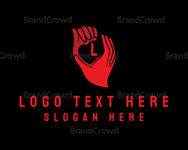 Hands Heart Lettermark Logo