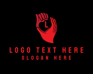 Support - Hands Heart Lettermark logo design