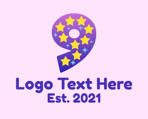 Number - Colorful Starry Nine logo design