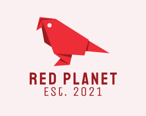 Red Parrot Origami  logo design