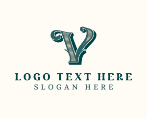 Antique Elegant Designer Letter V Logo