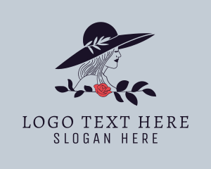 Girl - Lady Hat Modeling logo design