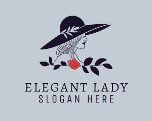Lady - Lady Hat Modeling logo design