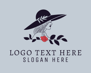 Lady - Lady Hat Modeling logo design