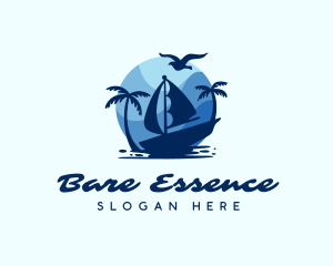 Blue Tropical Sailboat logo design