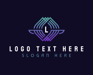 Tech - Gradient Tech Monoline logo design