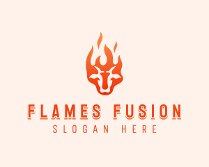 Flaming Beef Barbecue logo design