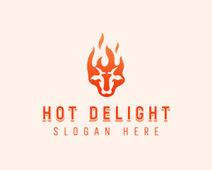 Flaming Beef Barbecue logo design