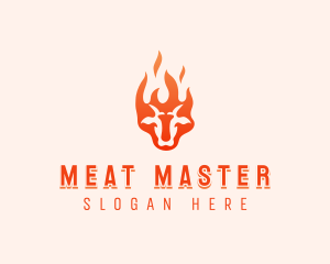 Flaming Beef Barbecue logo design