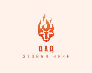 Meat - Flaming Beef Barbecue logo design