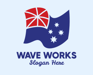 Waving - Simple Australian Flag logo design