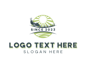 Lawn Care - Gardening Lawn Mower logo design