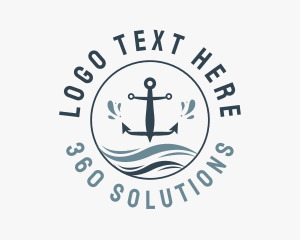 Anchor Marine Wave logo design