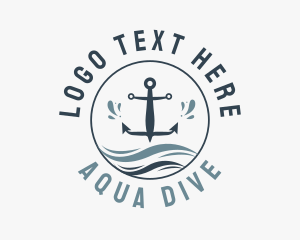 Anchor Marine Wave logo design