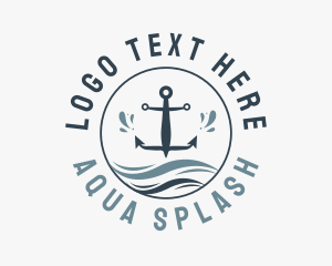 Swim - Anchor Marine Wave logo design