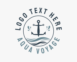 Anchor Marine Wave logo design