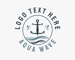 Anchor Marine Wave logo design