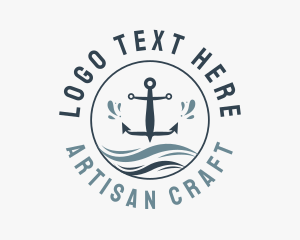 Anchor Marine Wave logo design