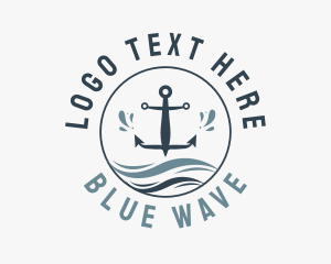Anchor Marine Wave logo design