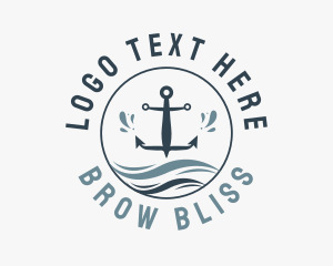 Anchor Marine Wave logo design