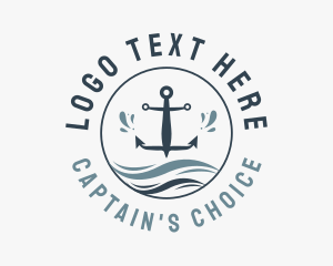 Captain - Anchor Marine Wave logo design