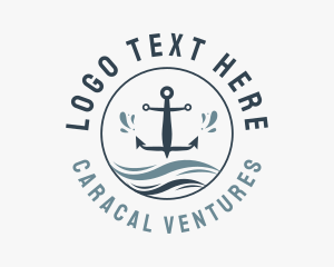 Anchor Marine Wave logo design