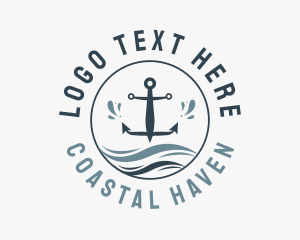 Bay - Anchor Marine Wave logo design