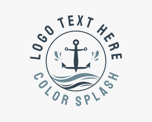 Anchor Marine Wave logo design