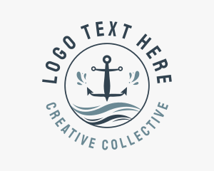 Anchor Marine Wave logo design