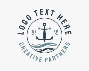 Anchor Marine Wave logo design