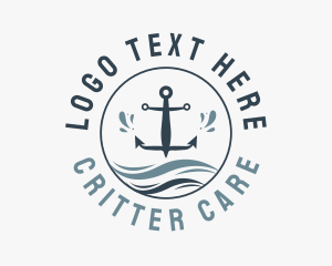 Anchor Marine Wave logo design