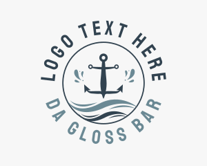 Anchor Marine Wave logo design