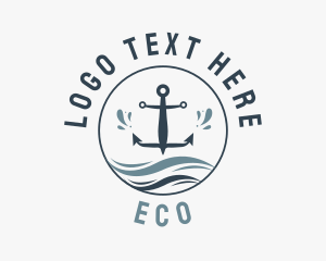 Anchor Marine Wave logo design