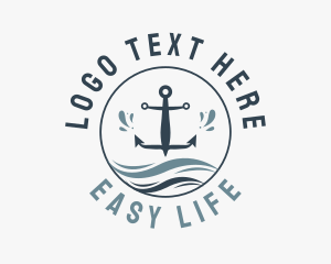 Anchor Marine Wave logo design