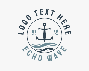 Anchor Marine Wave logo design