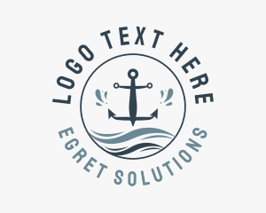 Anchor Marine Wave logo design