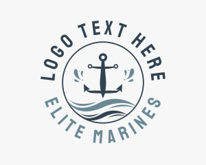 Anchor Marine Wave logo design