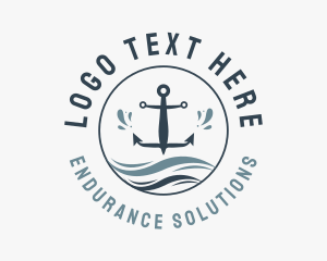 Anchor Marine Wave logo design