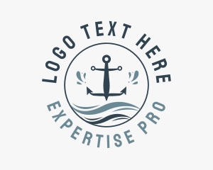 Anchor Marine Wave logo design