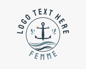 Anchor Marine Wave logo design