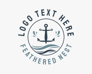 Anchor Marine Wave logo design