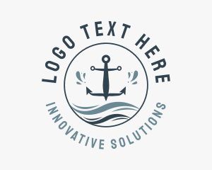 Anchor Marine Wave logo design