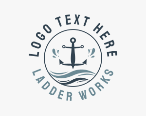 Anchor Marine Wave logo design