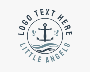 Anchor Marine Wave logo design