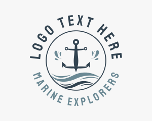 Anchor Marine Wave logo design