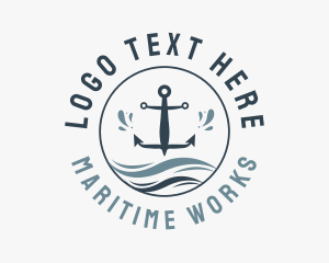 Anchor Marine Wave logo design