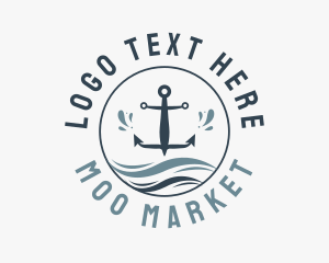 Anchor Marine Wave logo design