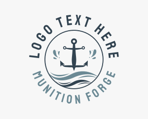 Anchor Marine Wave logo design