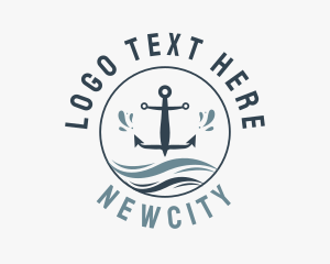 Anchor Marine Wave logo design