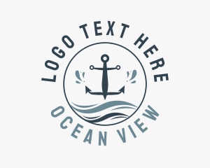 Anchor Marine Wave logo design